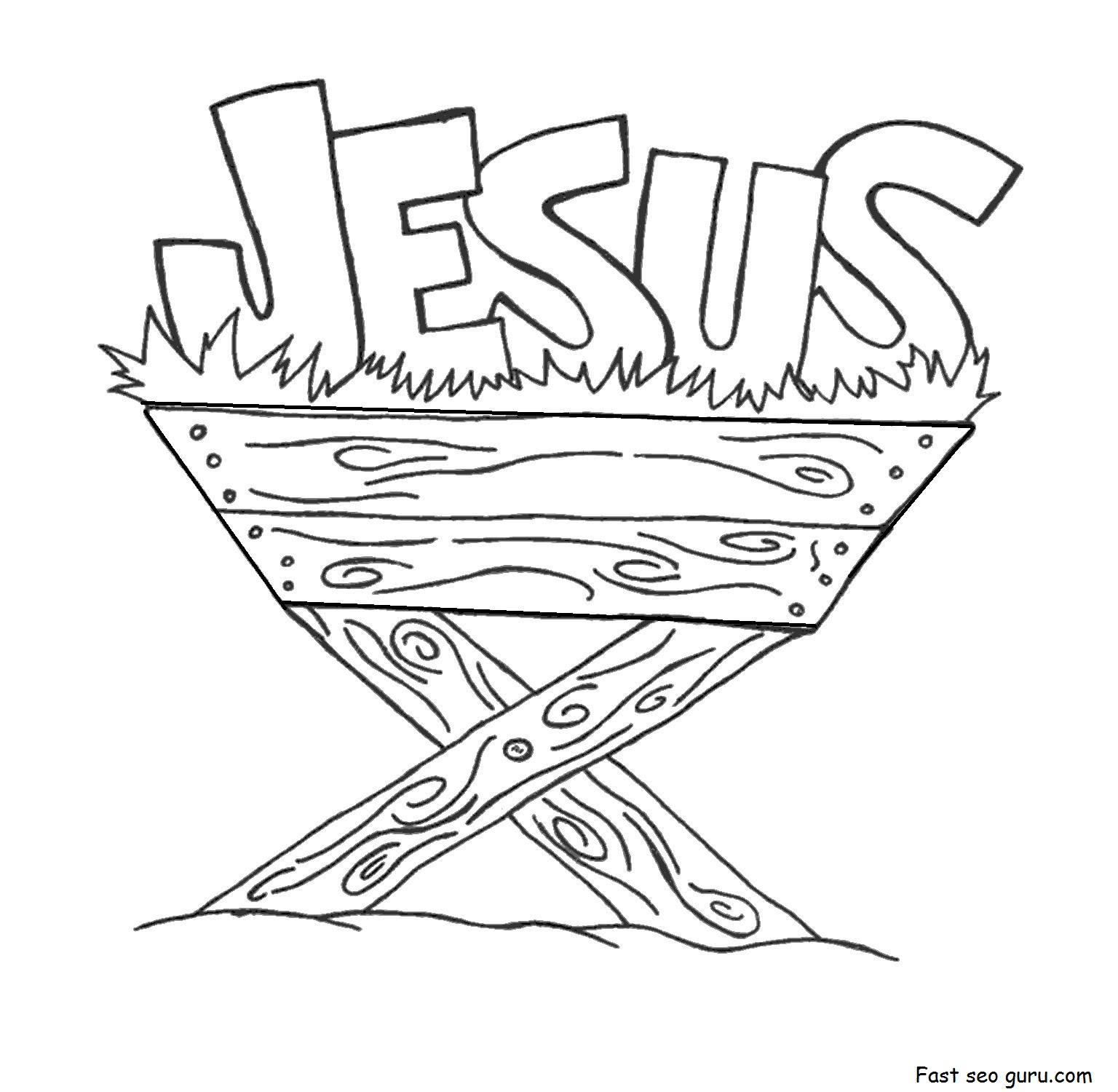 Print out jesus in the manger coloring pages - Printable Coloring Pages